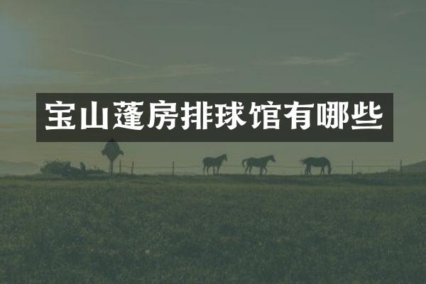 宝山蓬房排球馆有哪些