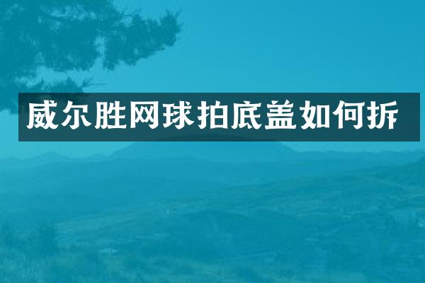 威尔胜网球拍底盖如何拆