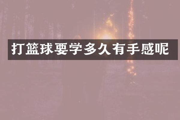 打篮球要学多久有手感呢