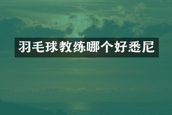羽毛球教练哪个好悉尼