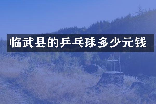 临武县的乒乓球多少元钱