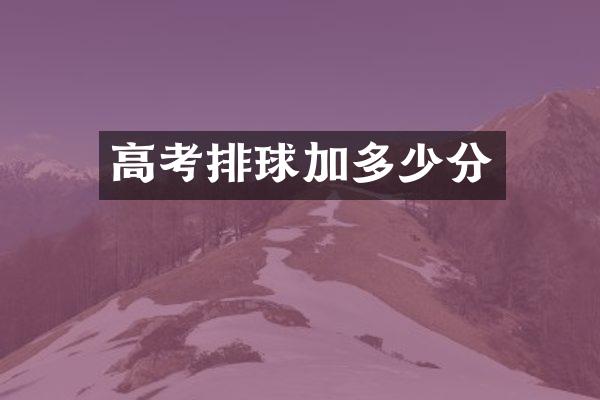 高考排球加多少分