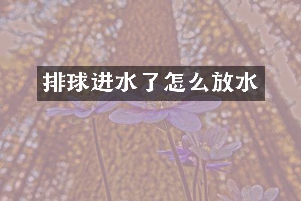 排球进水了怎么放水