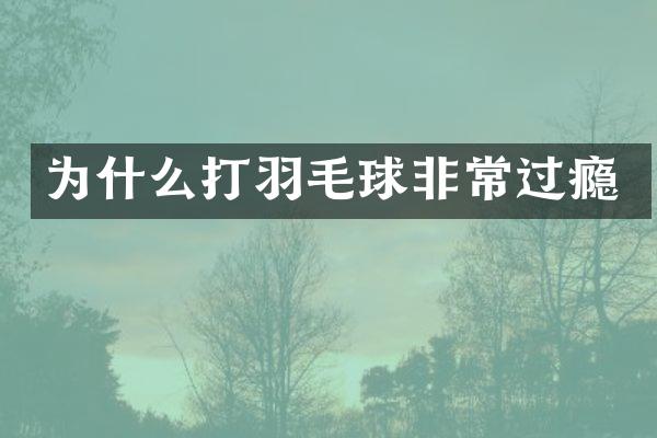 为什么打羽毛球非常过瘾