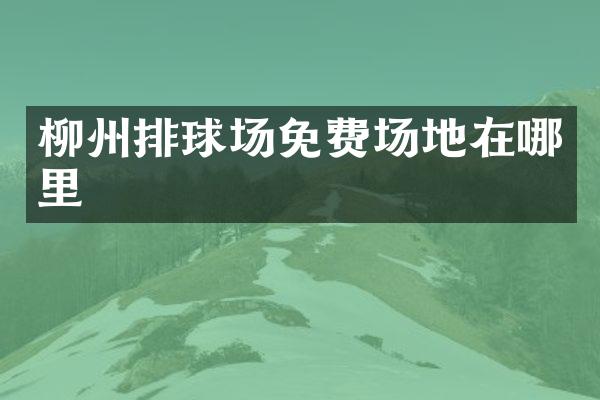 柳州排球场免费场地在哪里
