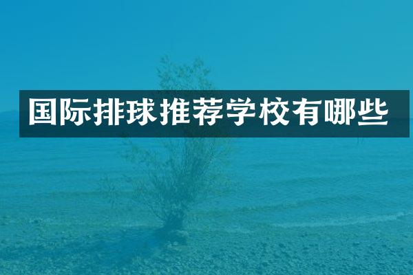 国际排球推荐学校有哪些