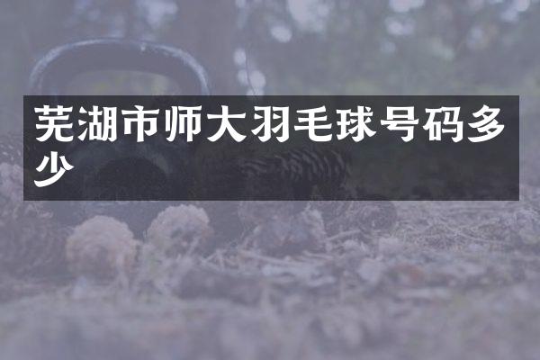 芜湖市师大羽毛球号码多少