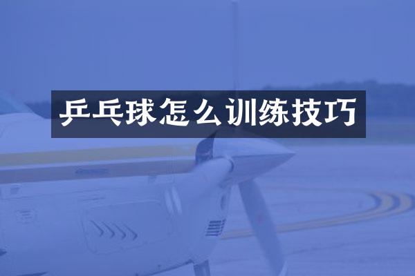 乒乓球怎么训练技巧