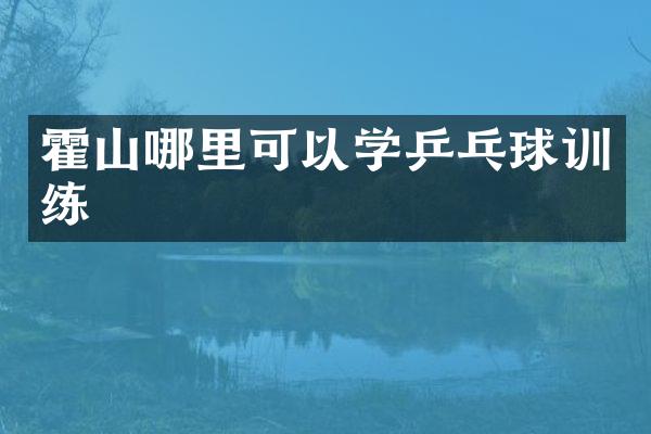 霍山哪里可以学乒乓球训练