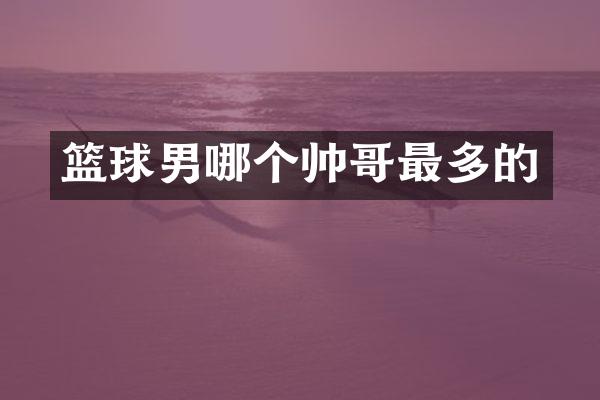 篮球男哪个帅哥最多的