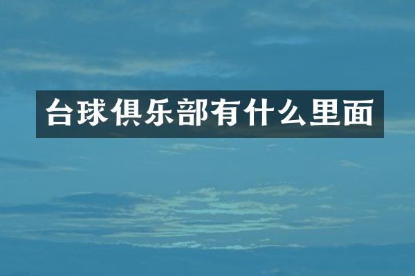台球俱乐部有什么里面