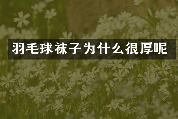 羽毛球袜子为什么很厚呢