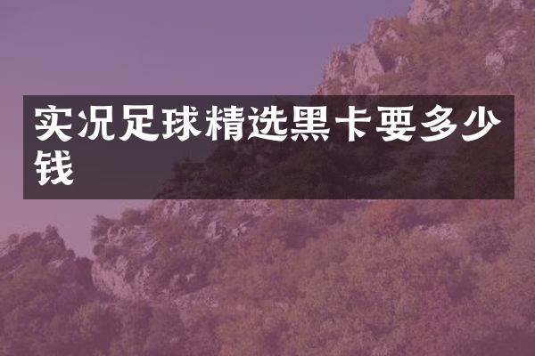 实况足球精选要多少钱