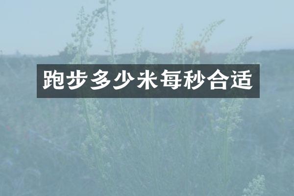 跑步多少米每秒合适