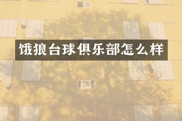 饿狼台球俱乐部怎么样