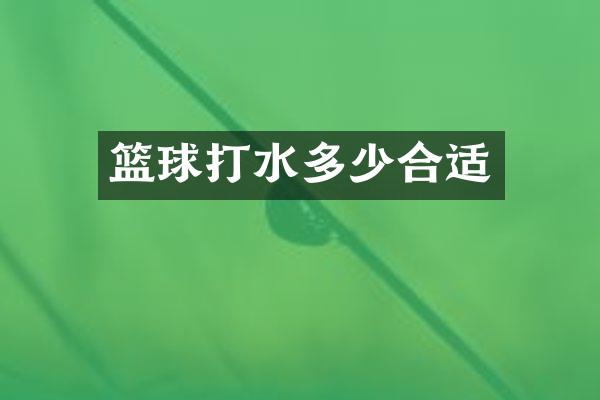 篮球打水多少合适