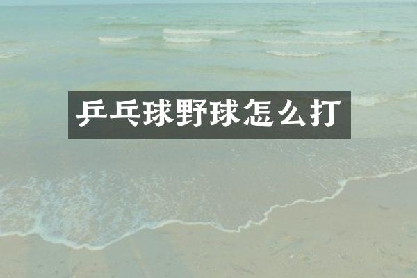乒乓球野球怎么打