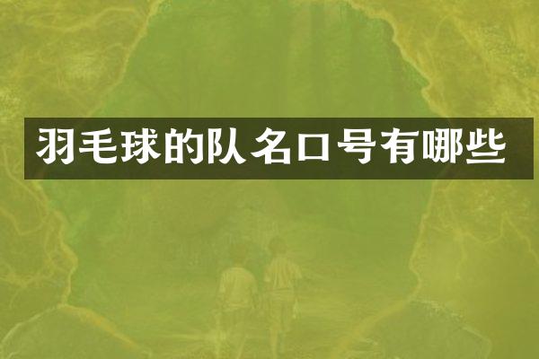 羽毛球的队名口号有哪些