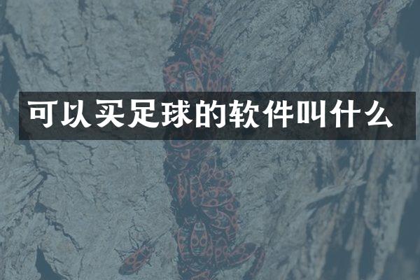 可以买足球的软件叫什么