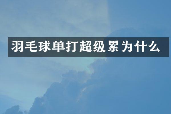 羽毛球单打超级累为什么