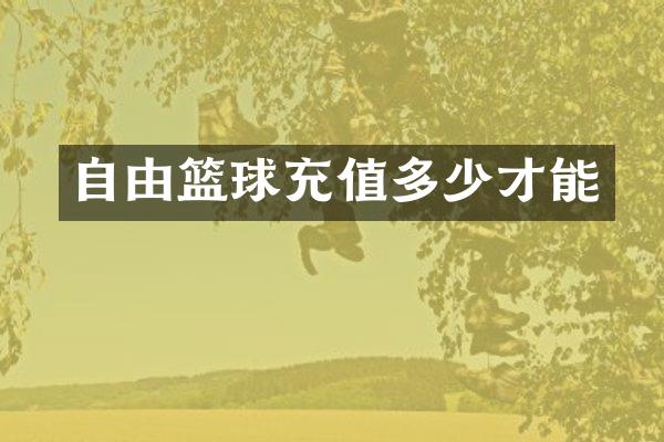 自由篮球充值多少才能