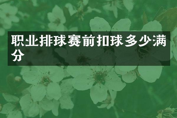 职业排球赛前扣球多少满分