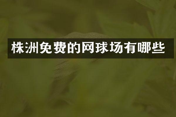 株洲免费的网球场有哪些