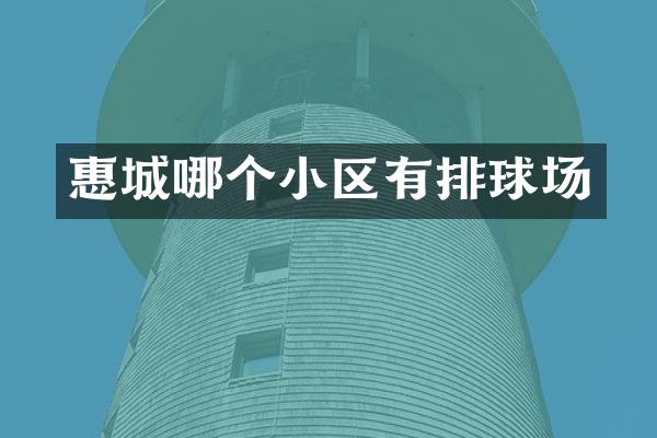 惠城哪个小区有排球场