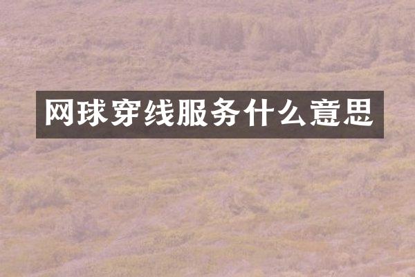 网球穿线服务什么意思