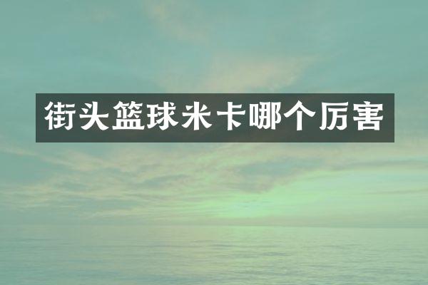 街头篮球米卡哪个厉害