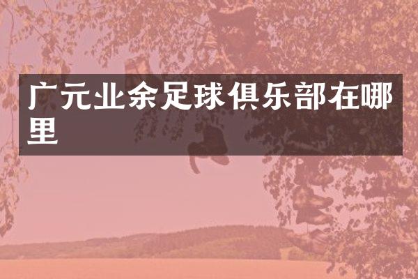 广元业余足球俱乐部在哪里