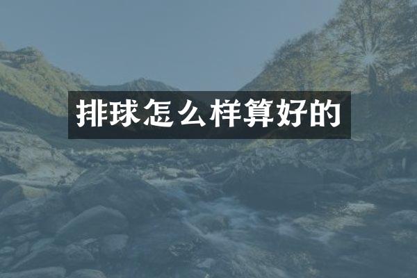 排球怎么样算好的