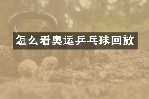 怎么看奥运乒乓球回放