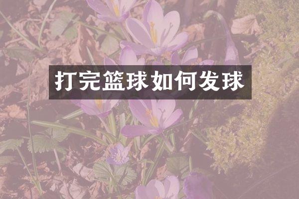 打完篮球如何发球