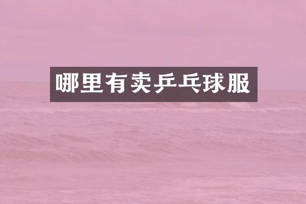 哪里有卖乒乓球服