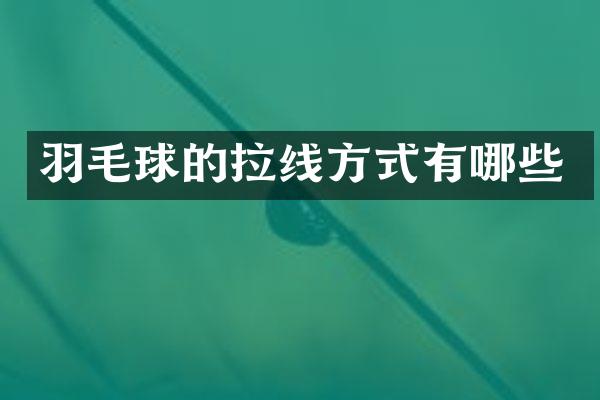 羽毛球的拉线方式有哪些