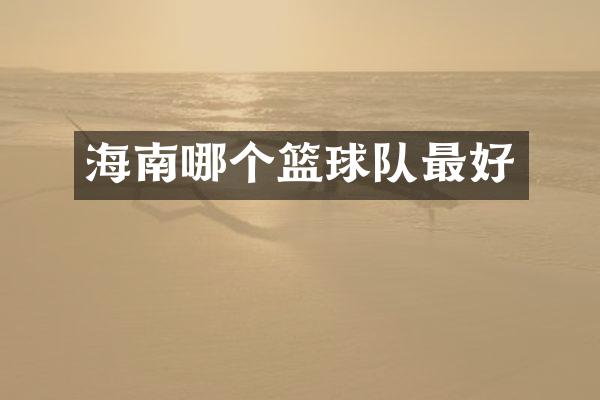 海南哪个篮球队最好