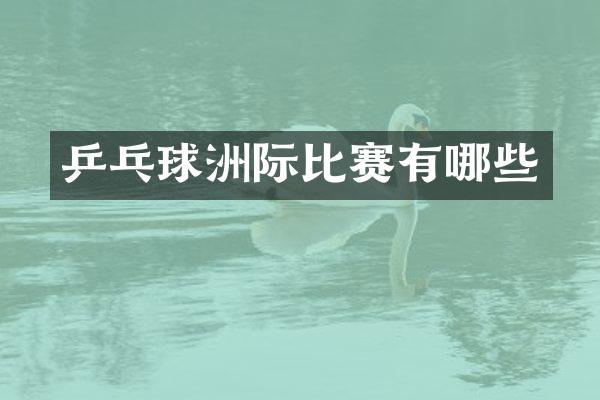 乒乓球洲际比赛有哪些