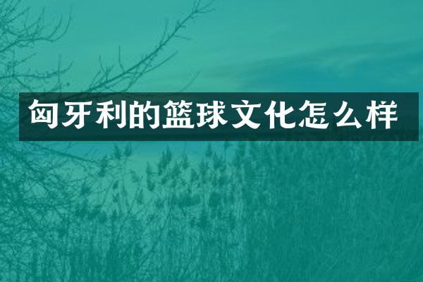 匈牙利的篮球文化怎么样
