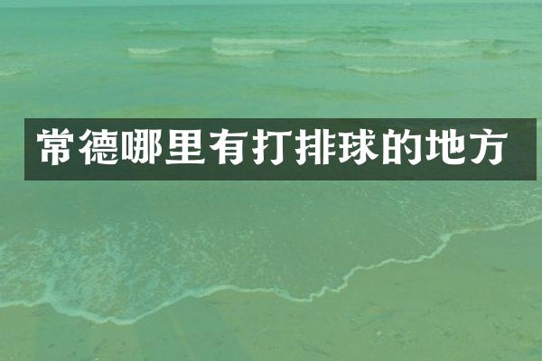 常德哪里有打排球的地方