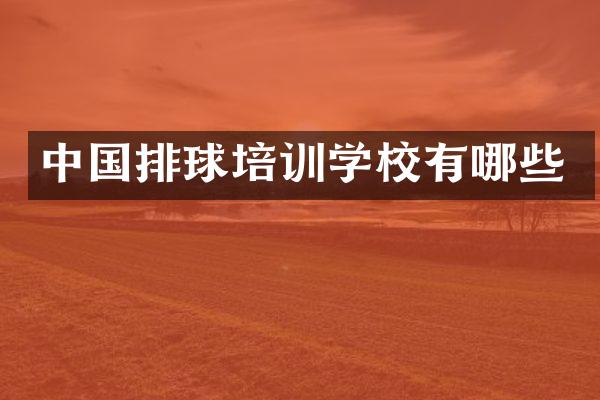 中国排球培训学校有哪些