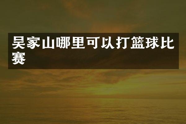 吴家山哪里可以打篮球比赛
