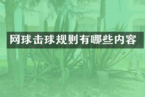 网球击球规则有哪些内容