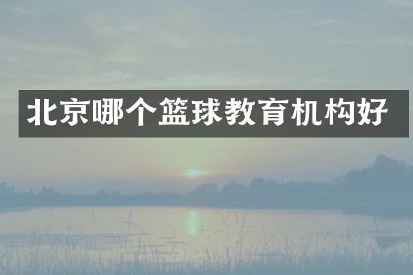 北京哪个篮球教育机构好