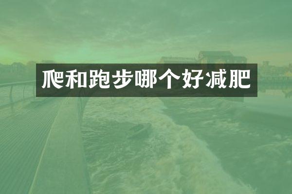 爬和跑步哪个好减肥