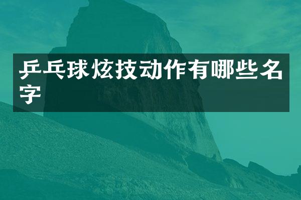 乒乓球炫技动作有哪些名字