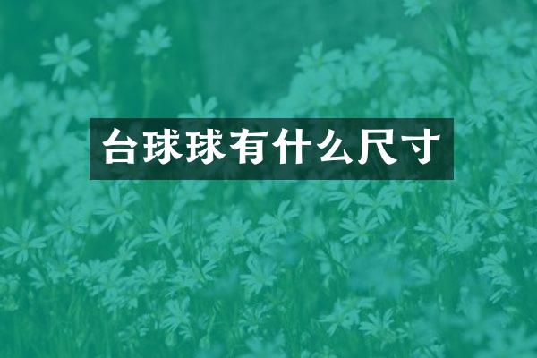台球球有什么尺寸