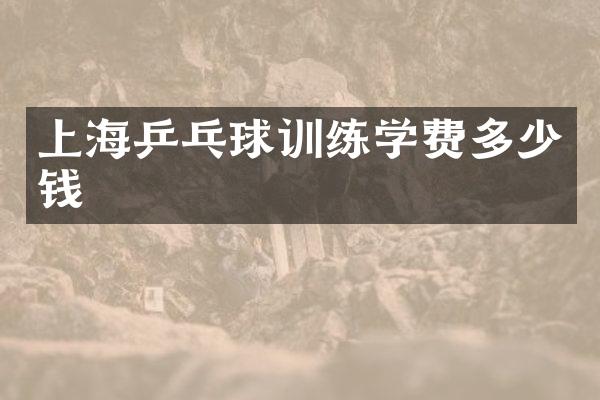 上海乒乓球训练学费多少钱