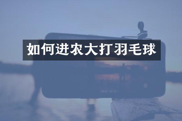 如何进农大打羽毛球