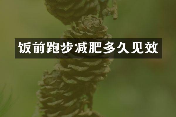 饭前跑步减肥多久见效